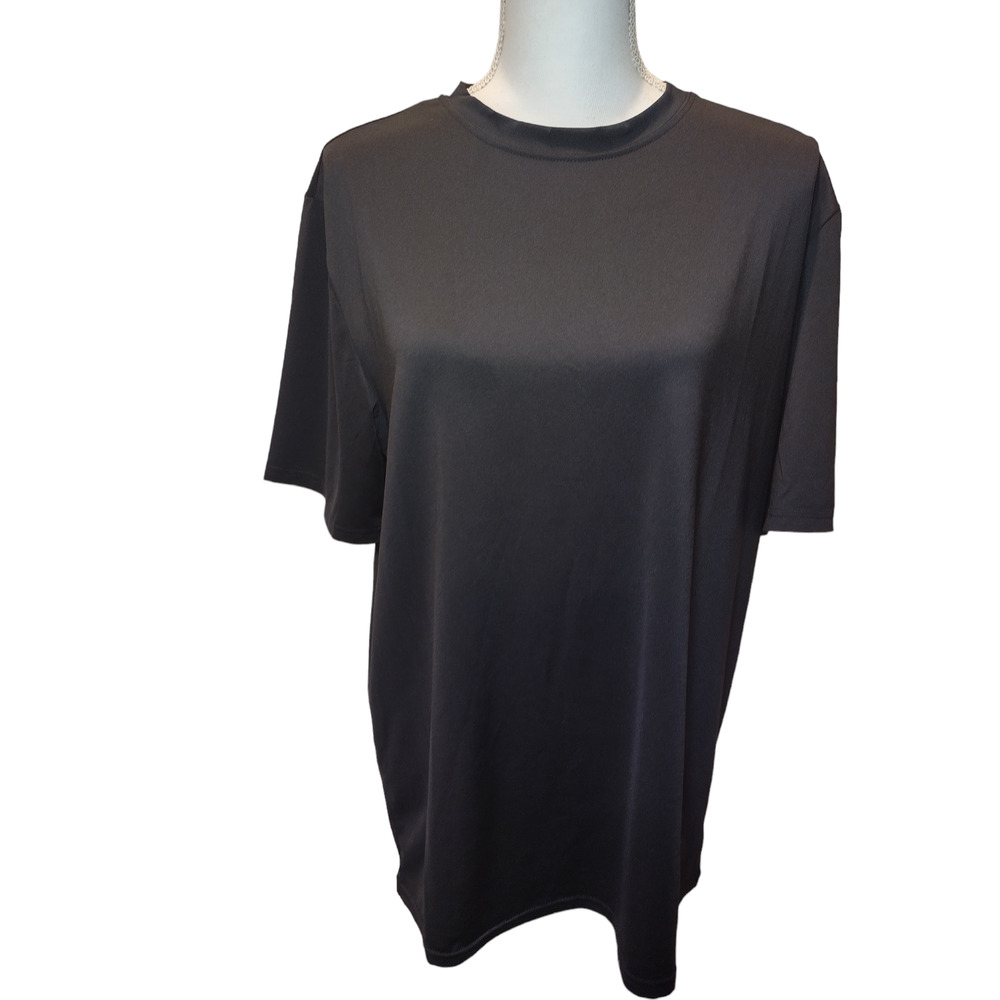 Laviva Sports Womens Short Sleeve T-Shirt Round Neck Tee Pullover Black Large